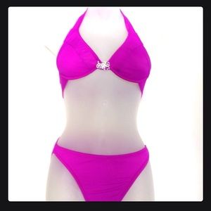 Bright Pink/Purple Bikini with rhinestones